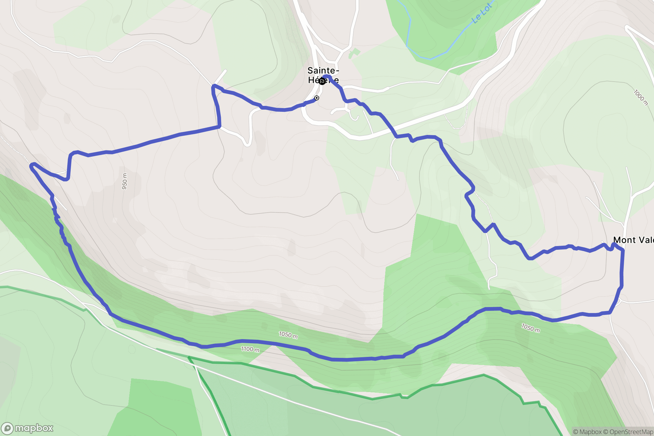 Sainte-Hélène : carte du parcours de randonnée - France