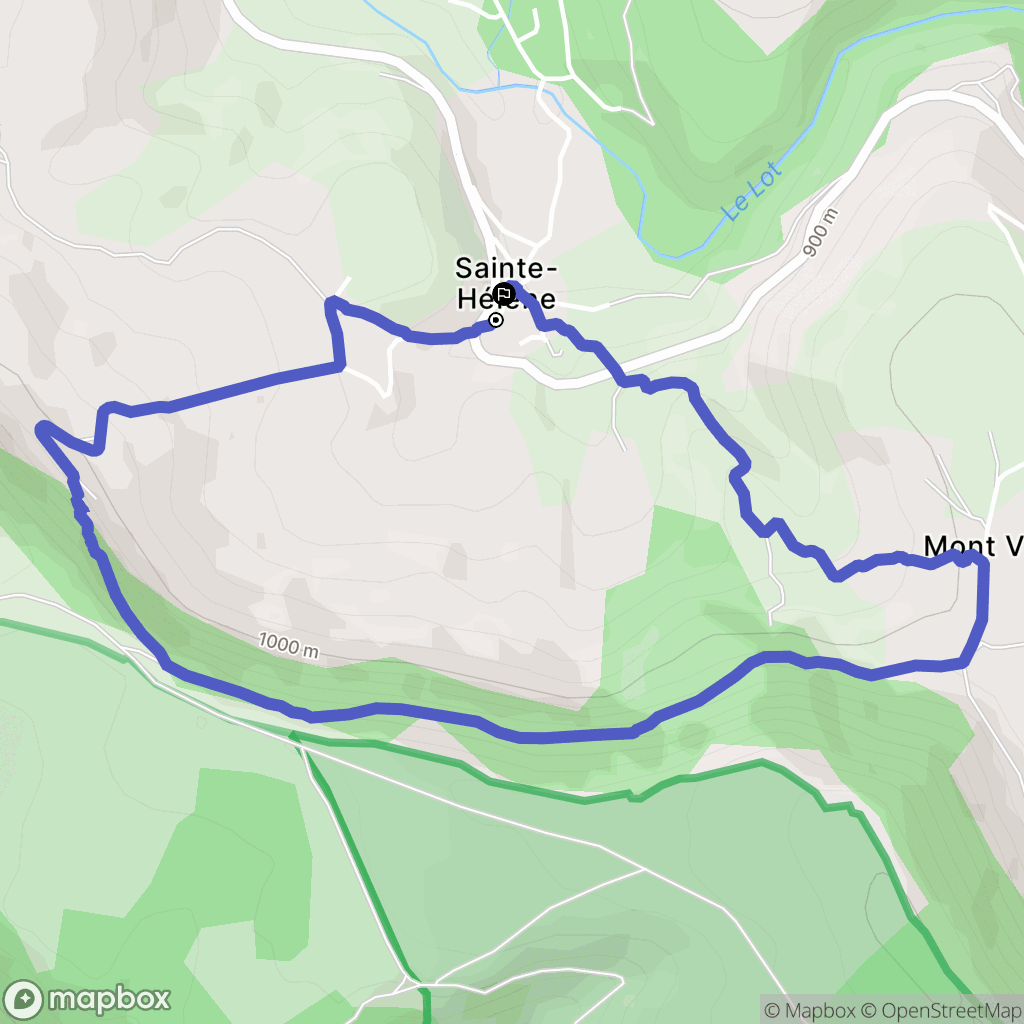 Sainte-Hélène : carte du parcours de randonnée - France