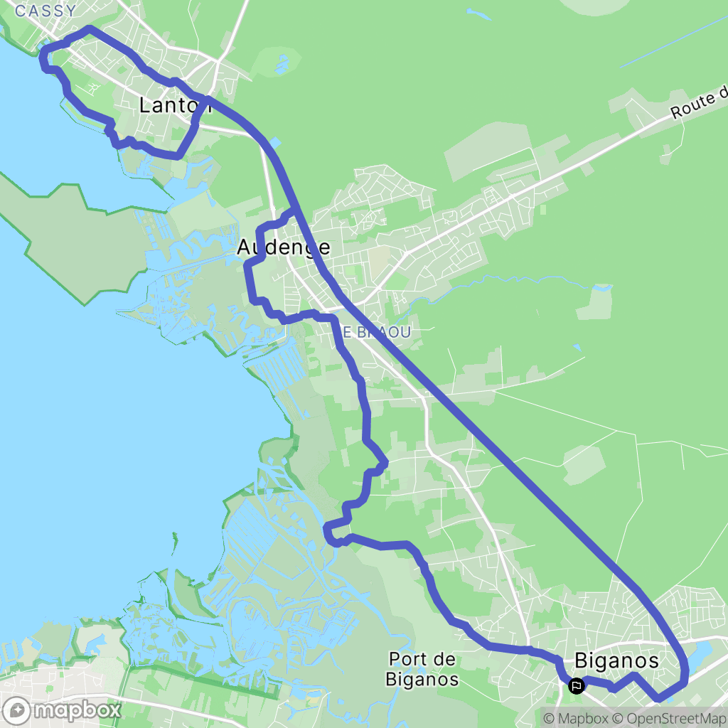 Biganos : carte du parcours de randonnée - France