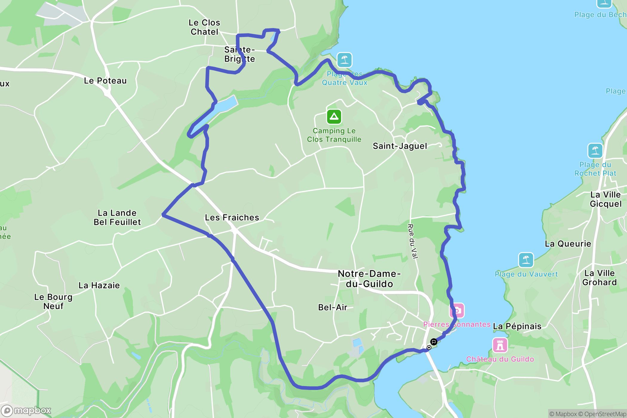 Saint-Cast-le-Guildo : carte du parcours de randonnée - France