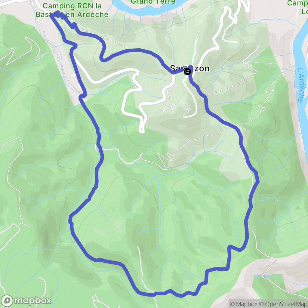 Sampzon : carte du parcours de randonnée - France