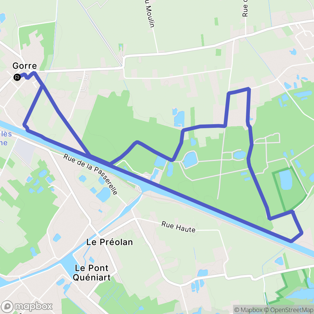 Beuvry : carte du parcours de randonnée - France