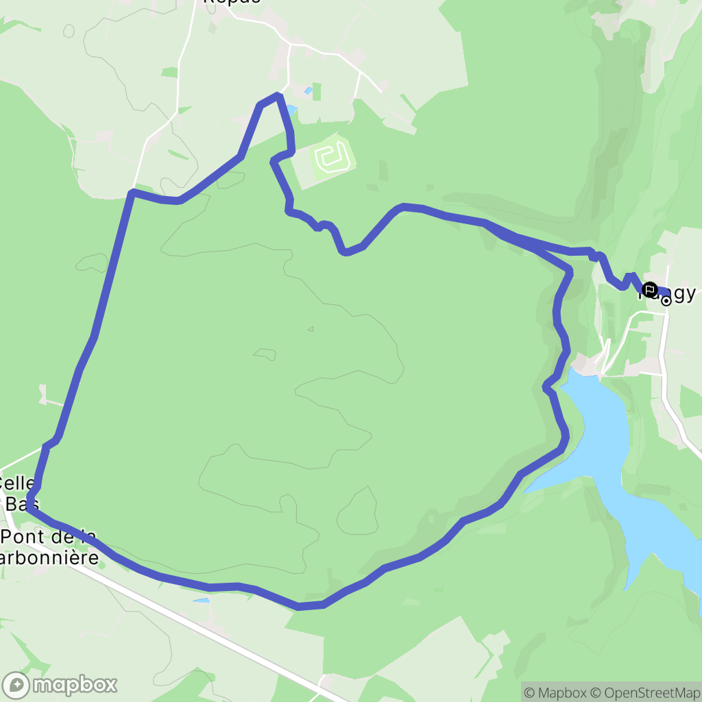 Tintry : carte du parcours de randonnée - France