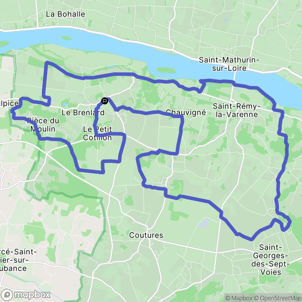 Blaison-Saint-Sulpice : carte du parcours de randonnée - France