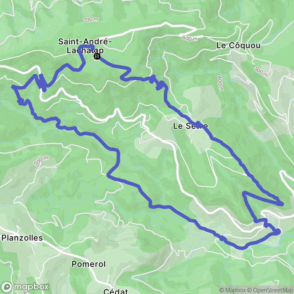 Saint-André-Lachamp : carte du parcours de randonnée - France