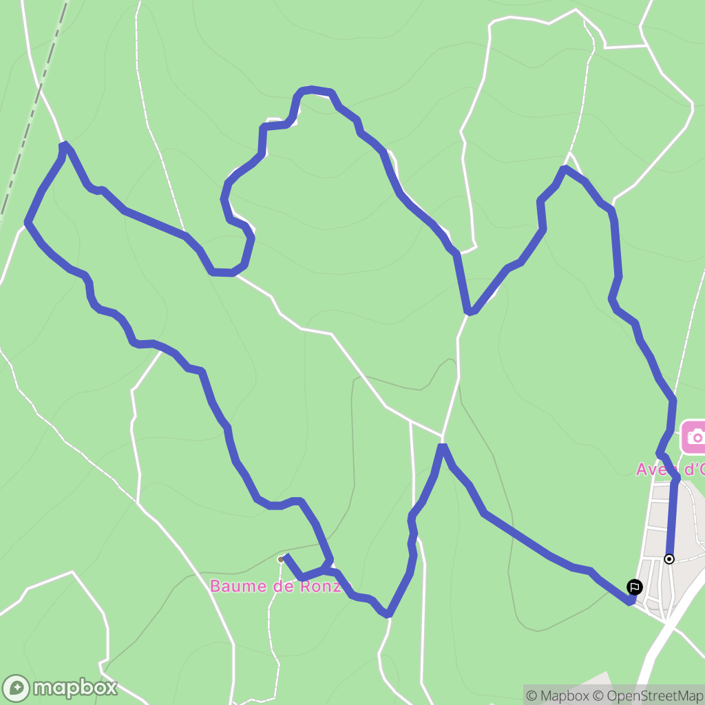 Orgnac-l'Aven : carte du parcours de randonnée - France