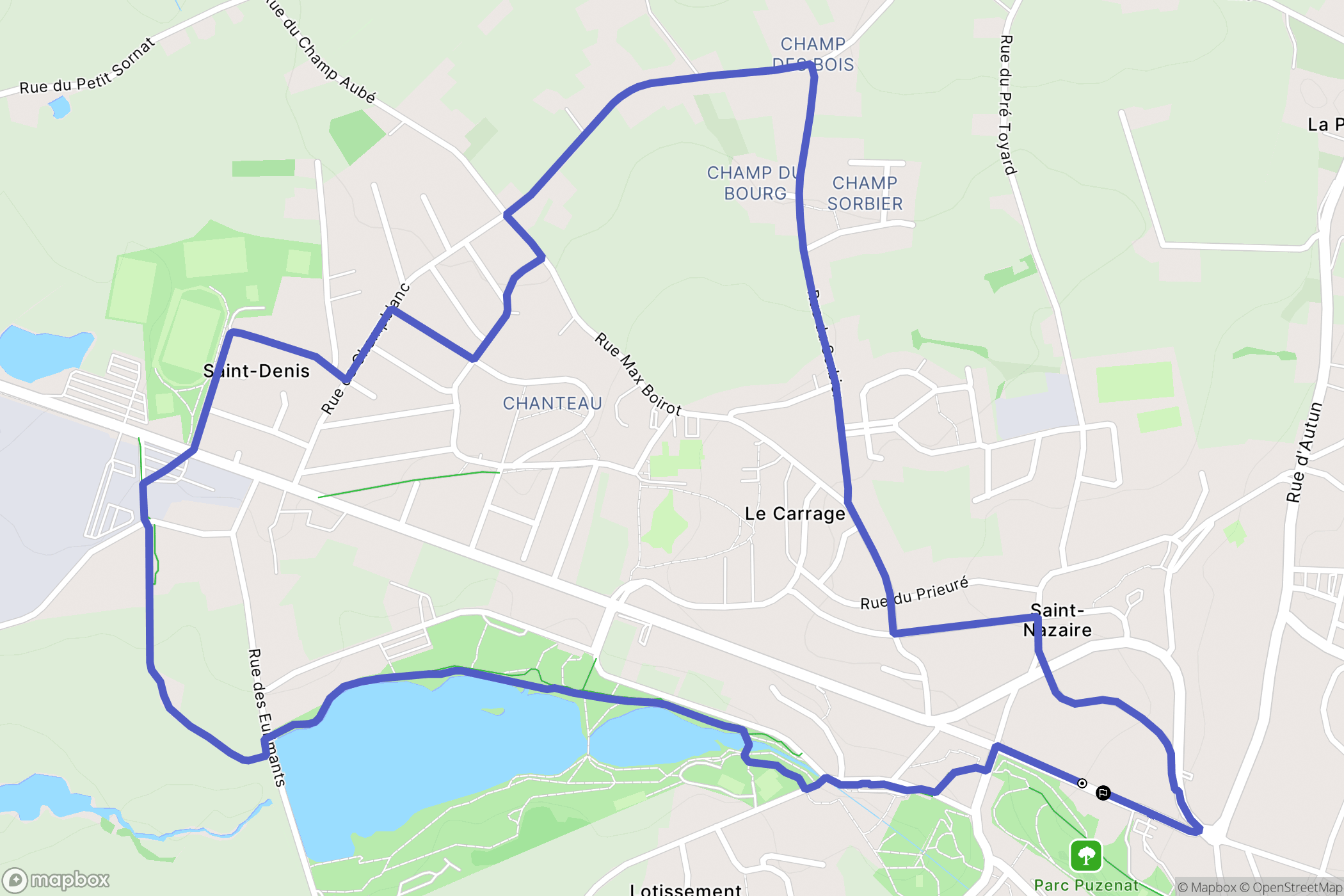 Bourbon-Lancy : carte du parcours de randonnée - France