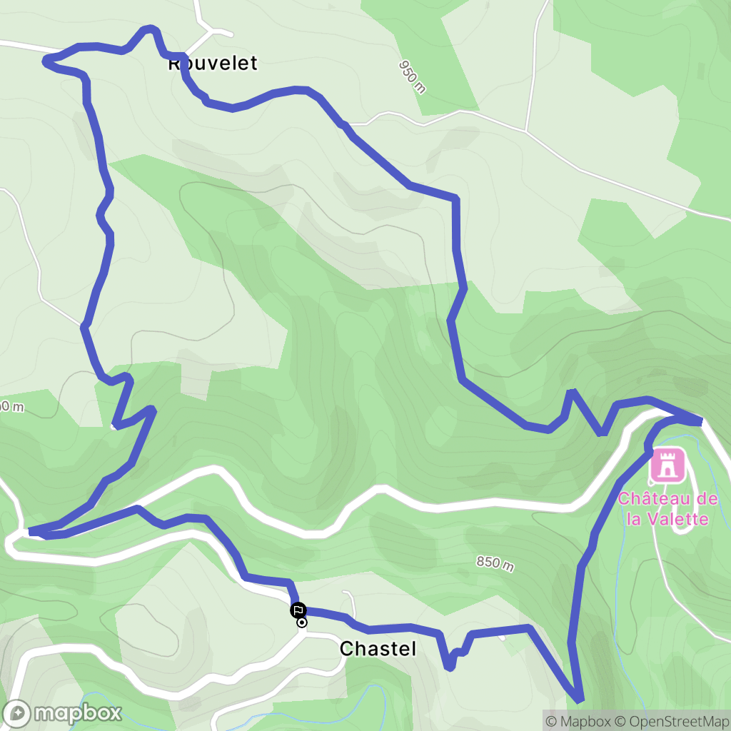 Chastel : carte du parcours de randonnée - France
