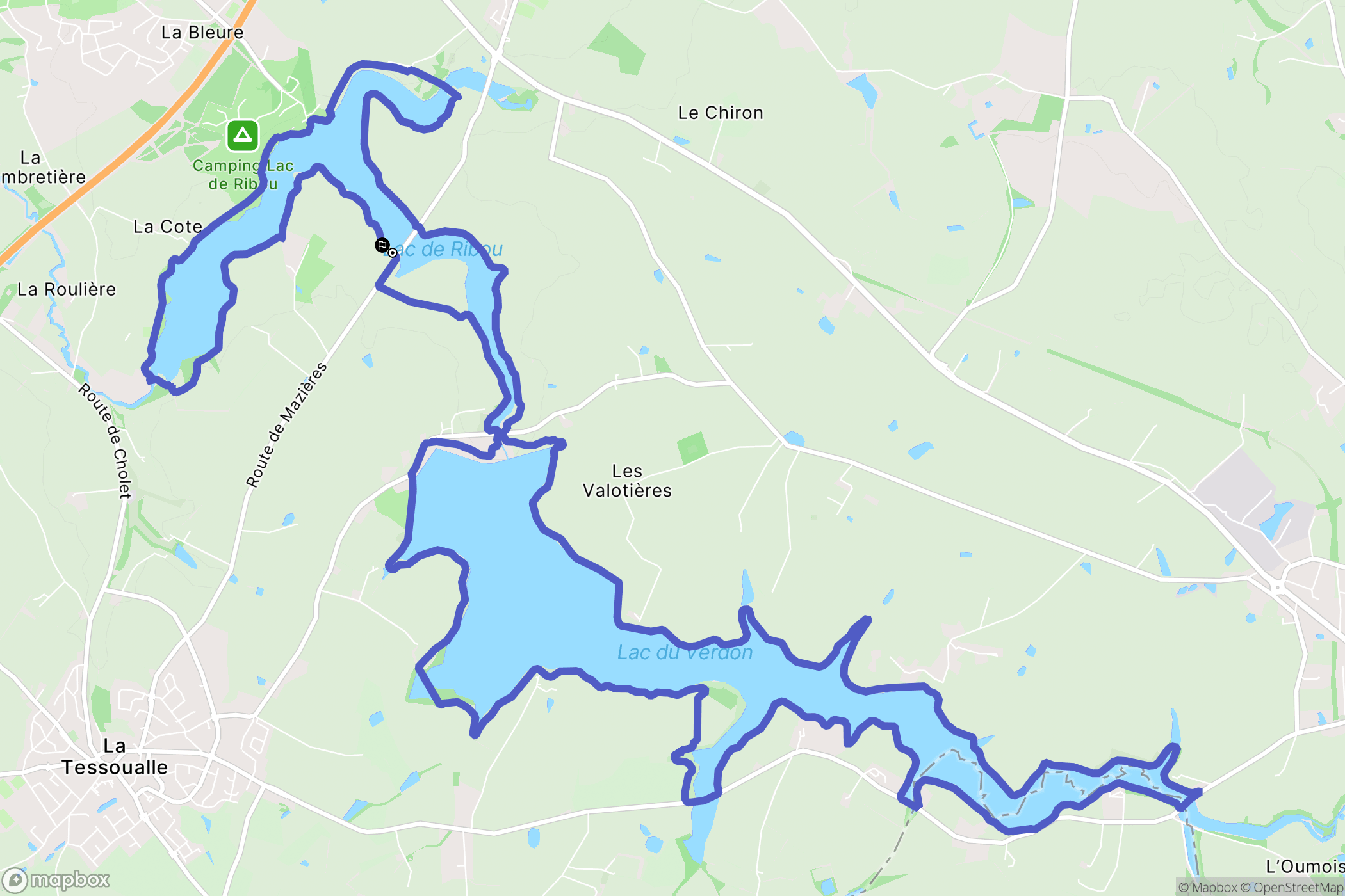 La Tessoualle : carte du parcours de randonnée - France