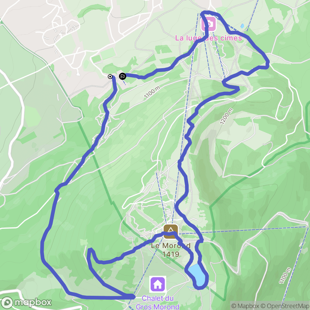 Métabief : carte du parcours de randonnée - France