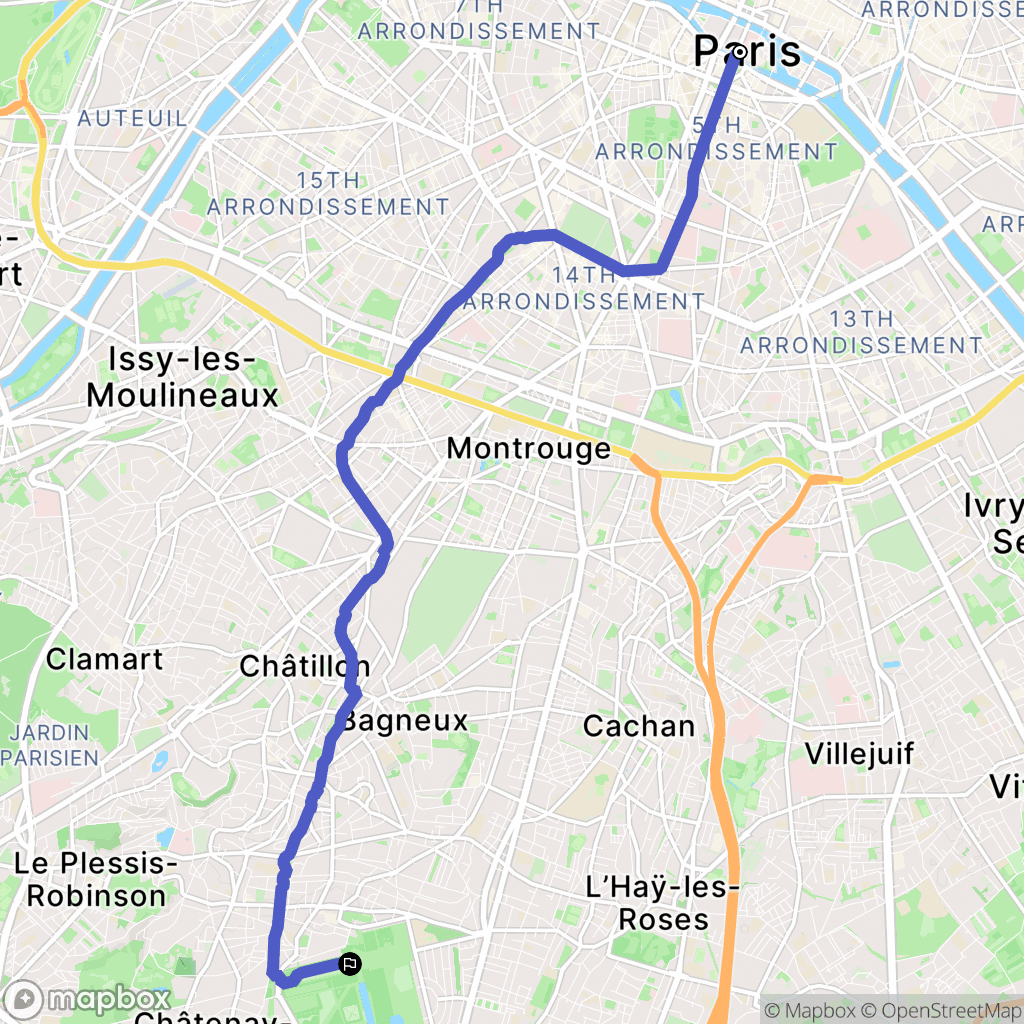 Paris : carte du parcours de randonnée - France