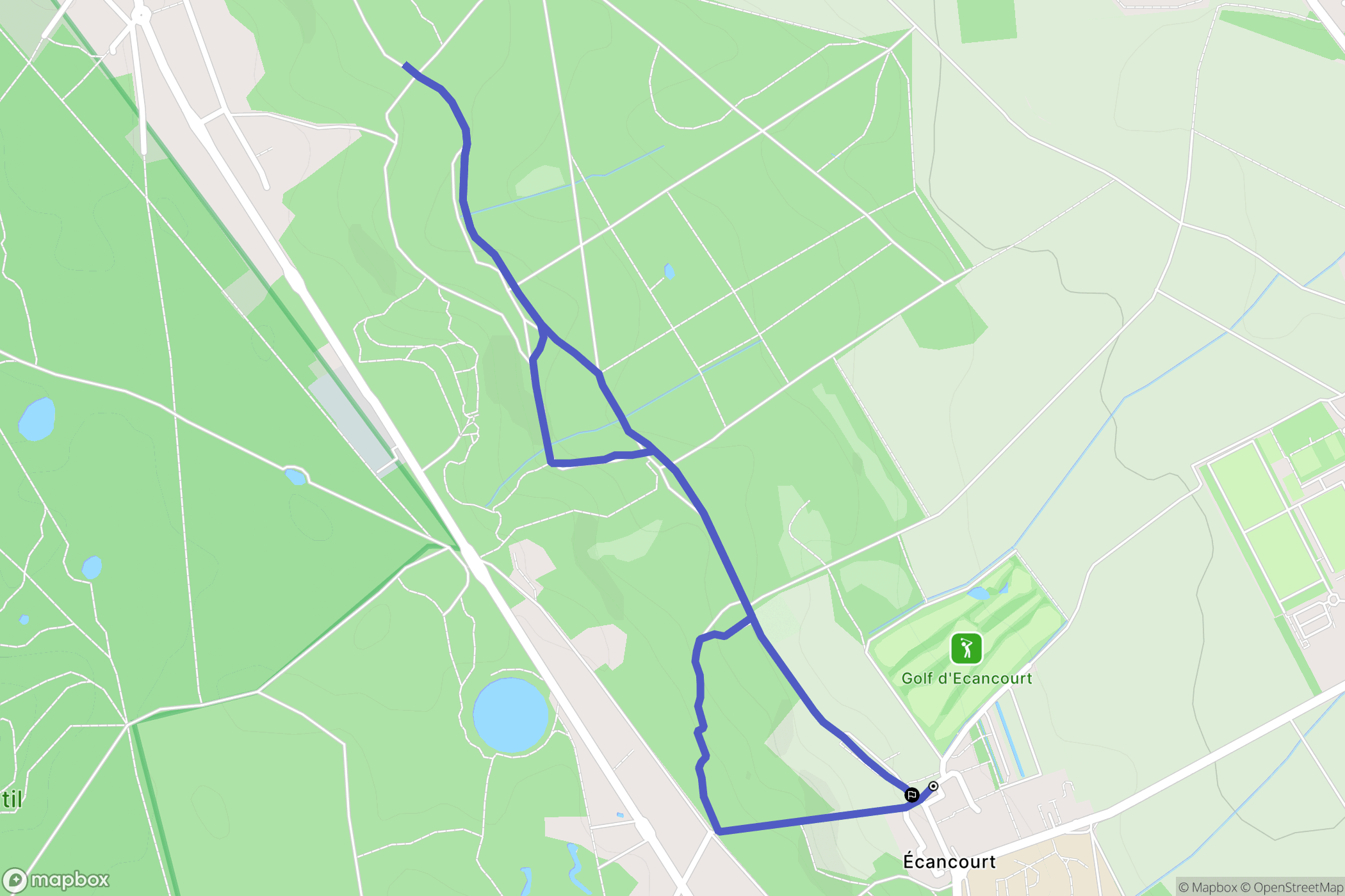 Jouy-le-Moutier : carte du parcours de randonnée - France