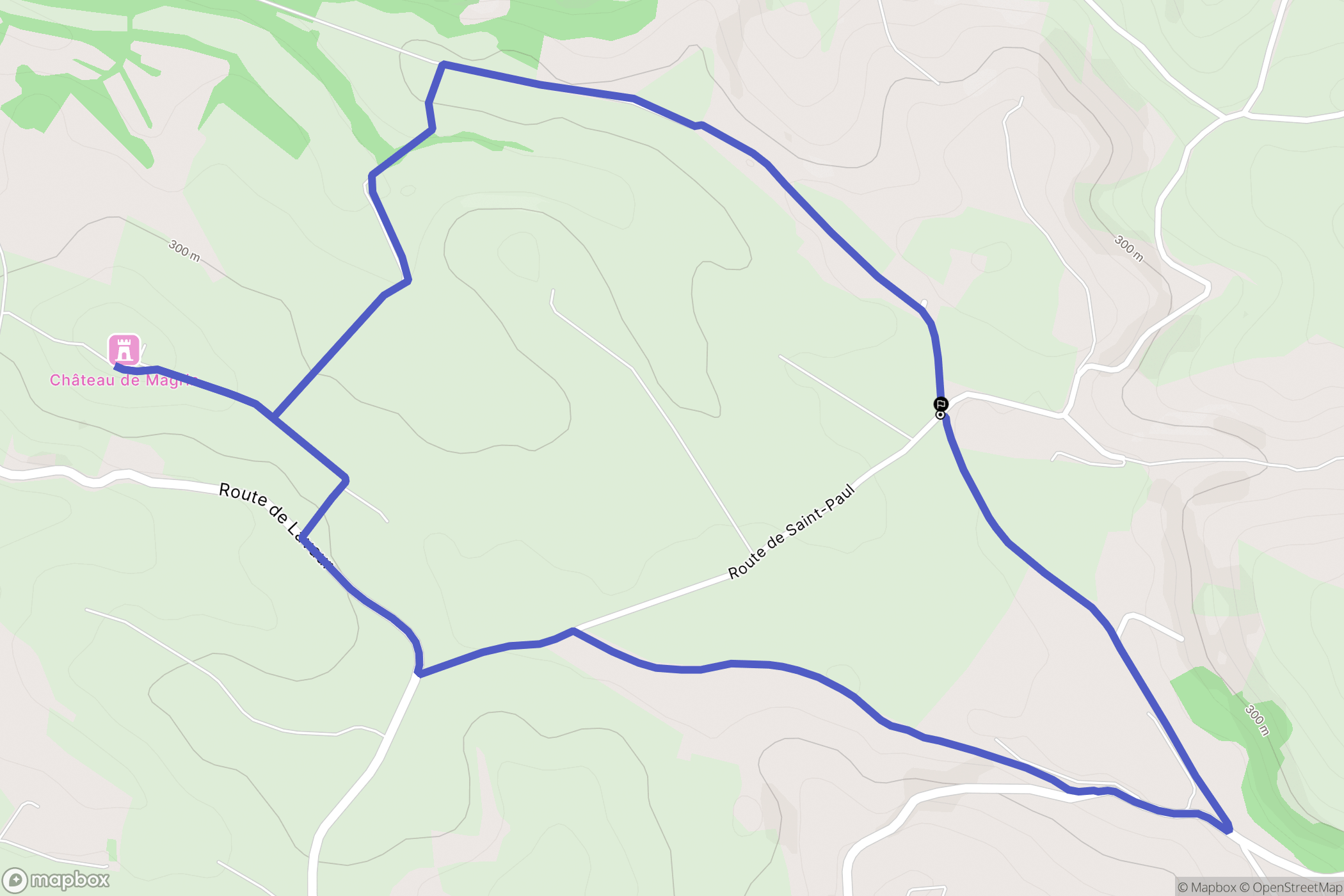 Magrin : carte du parcours de randonnée - France