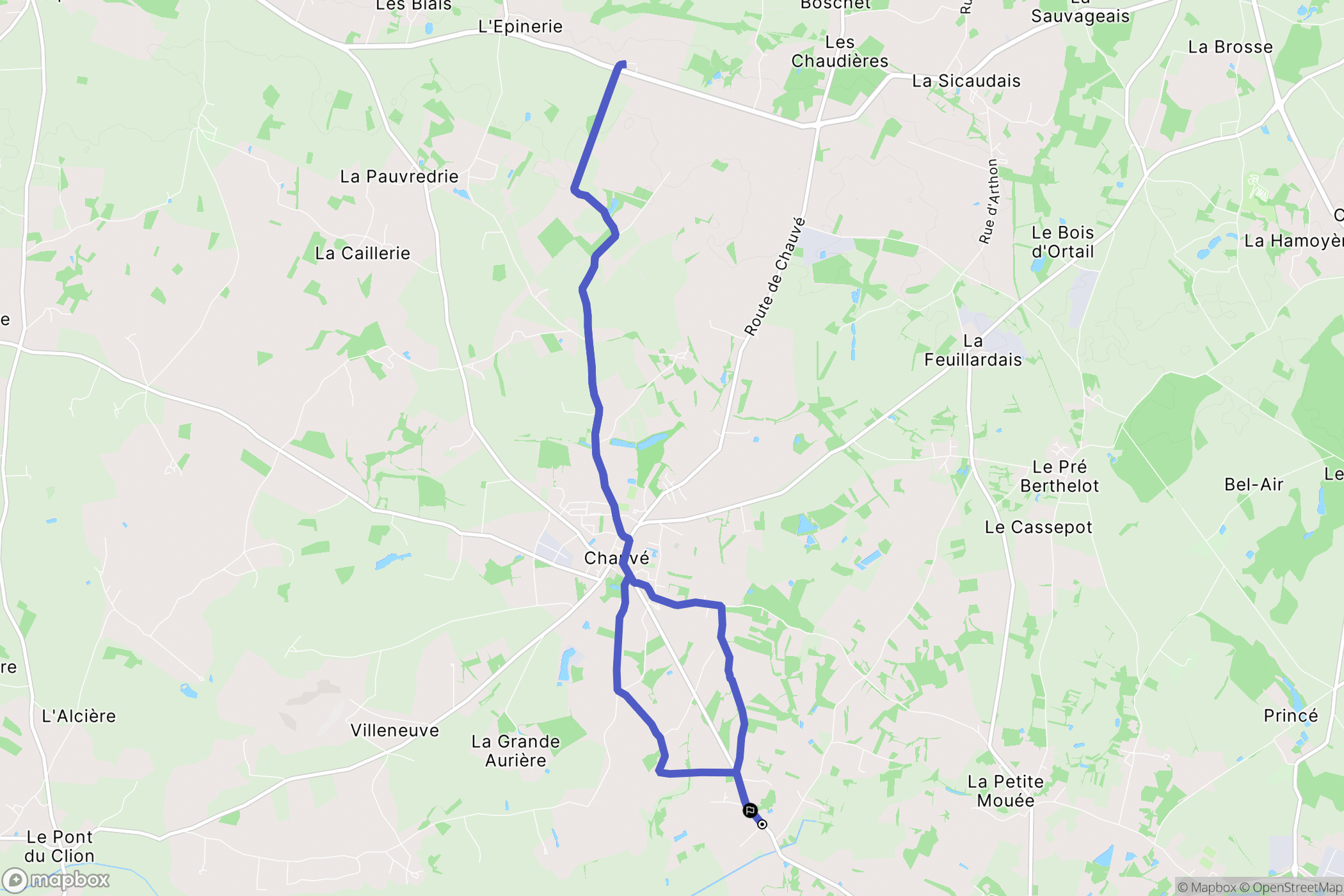 Chaumes-en-Retz : carte du parcours de randonnée - France