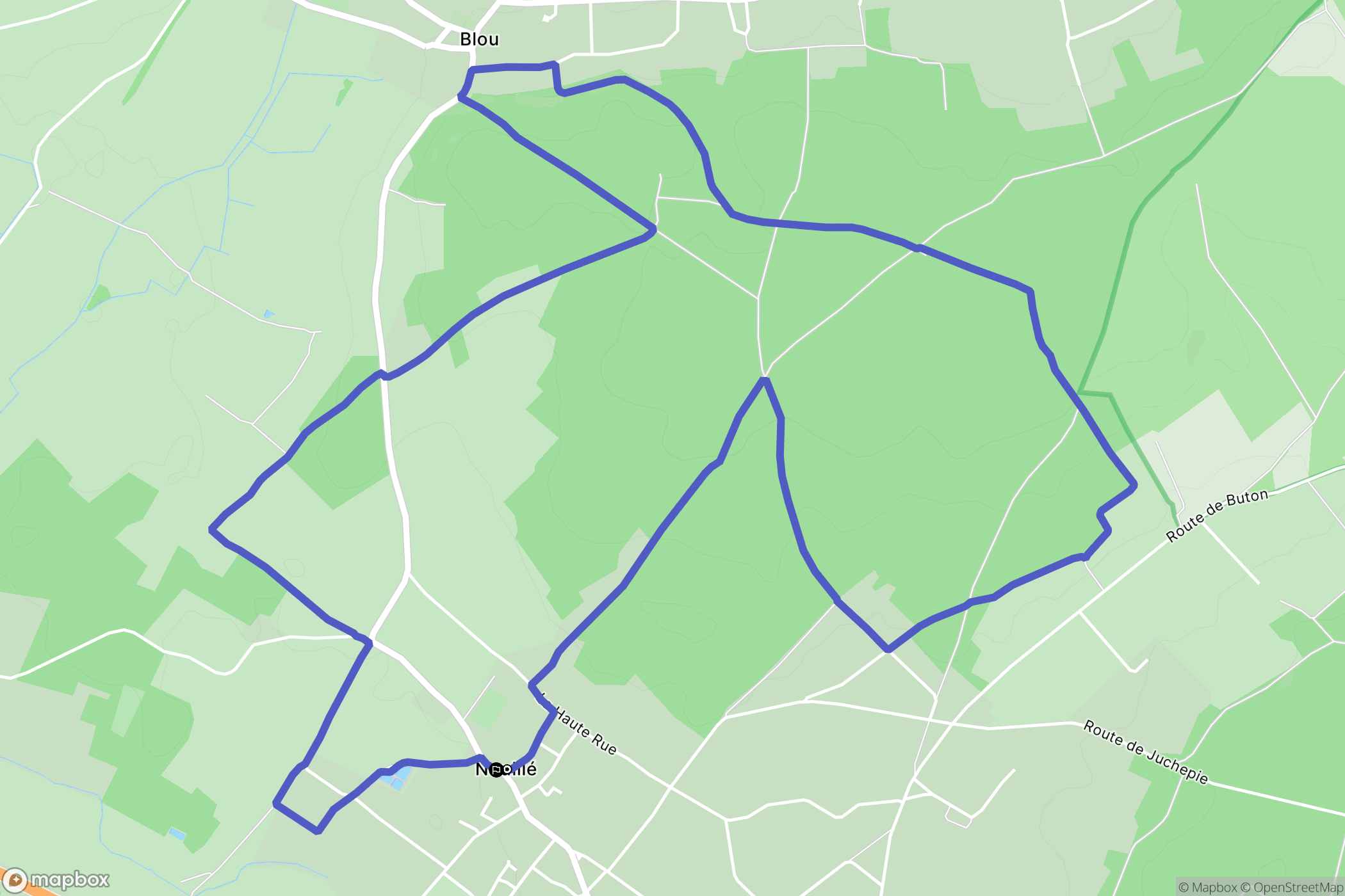 Neuillé : carte du parcours de randonnée - France