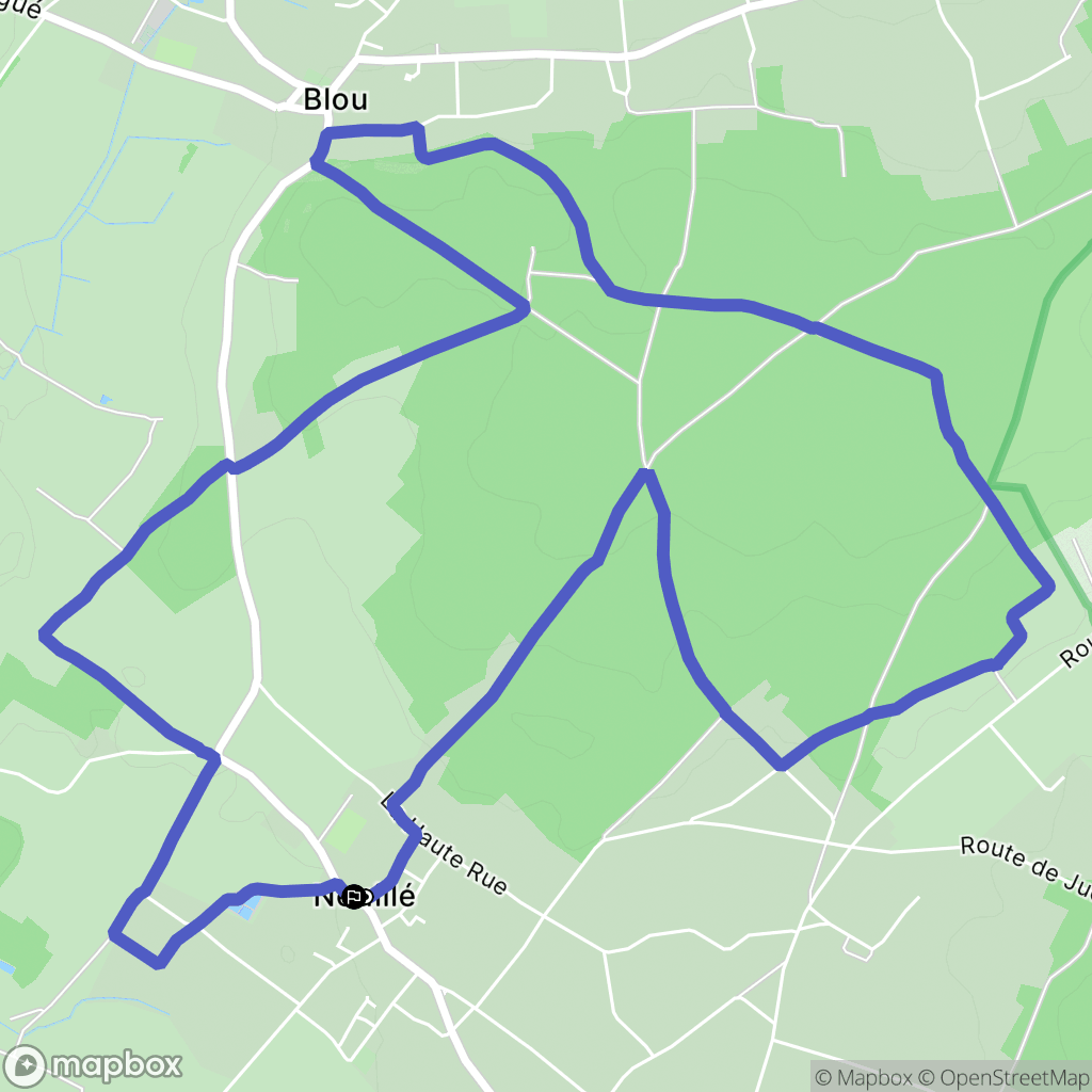 Neuillé : carte du parcours de randonnée - France