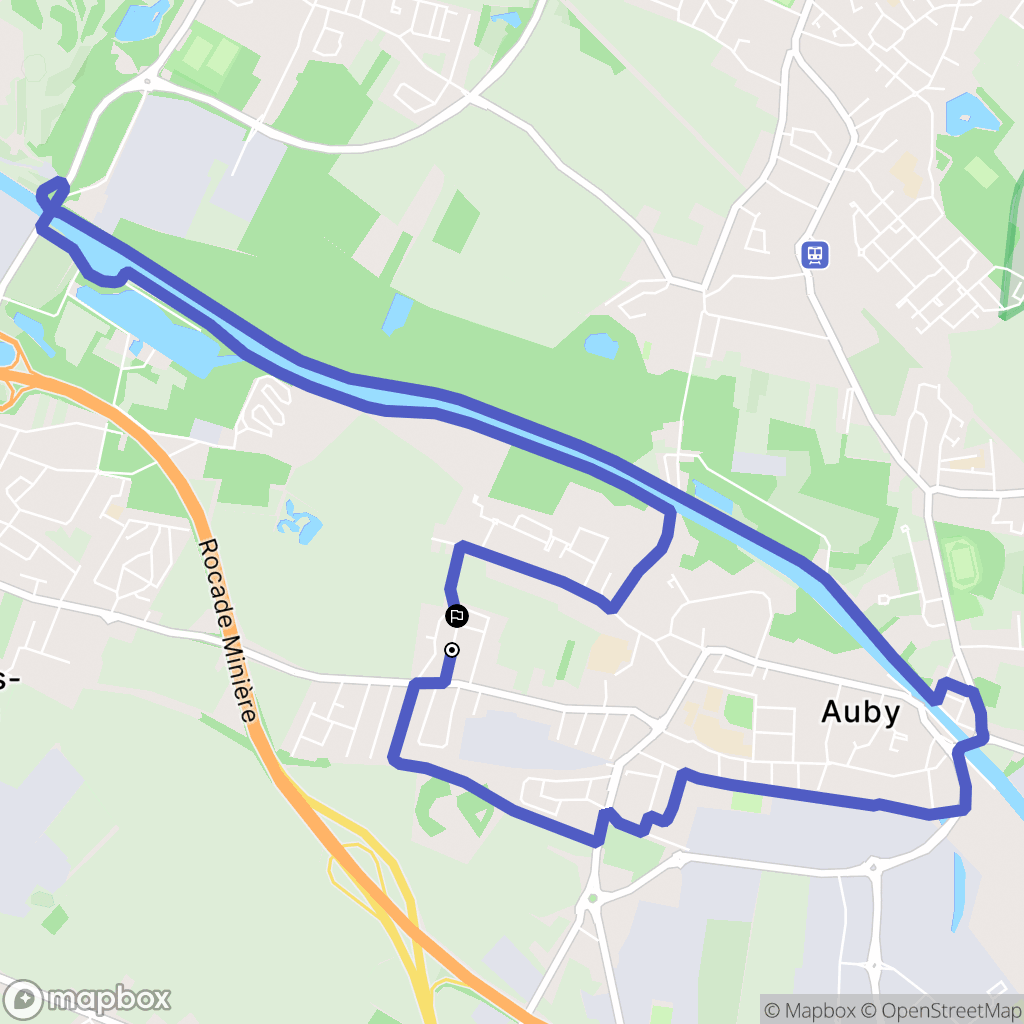 Courcelles-lès-Lens : carte du parcours de randonnée - France