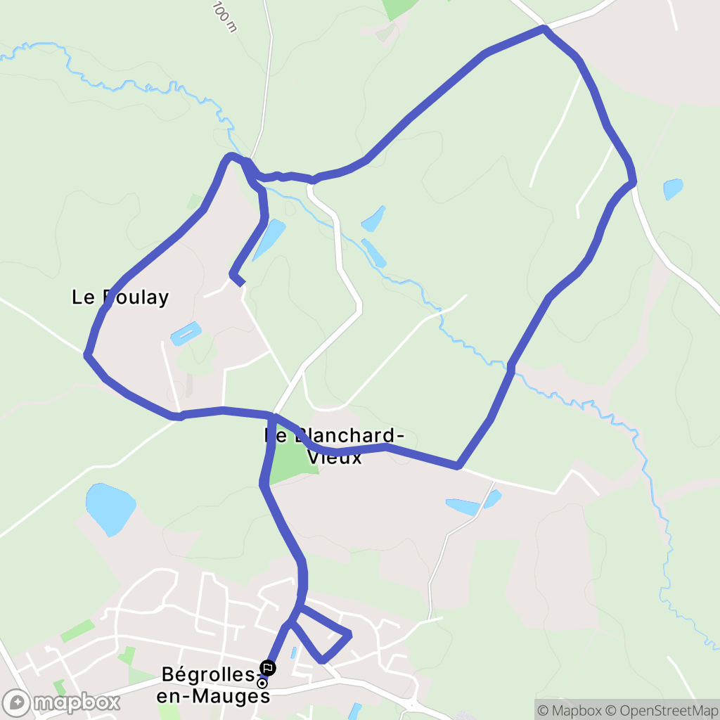 Bégrolles-en-Mauges : carte du parcours de randonnée - France