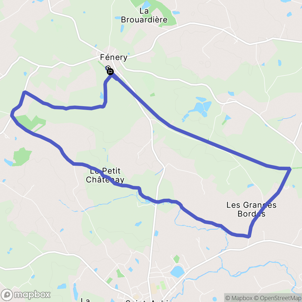 Fénery : carte du parcours de randonnée - France