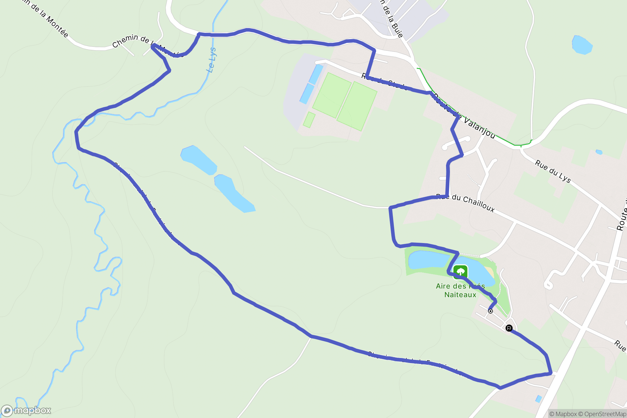 Montilliers : carte du parcours de randonnée - France