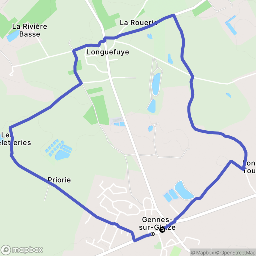 Gennes-sur-Glaize : carte du parcours de randonnée - France