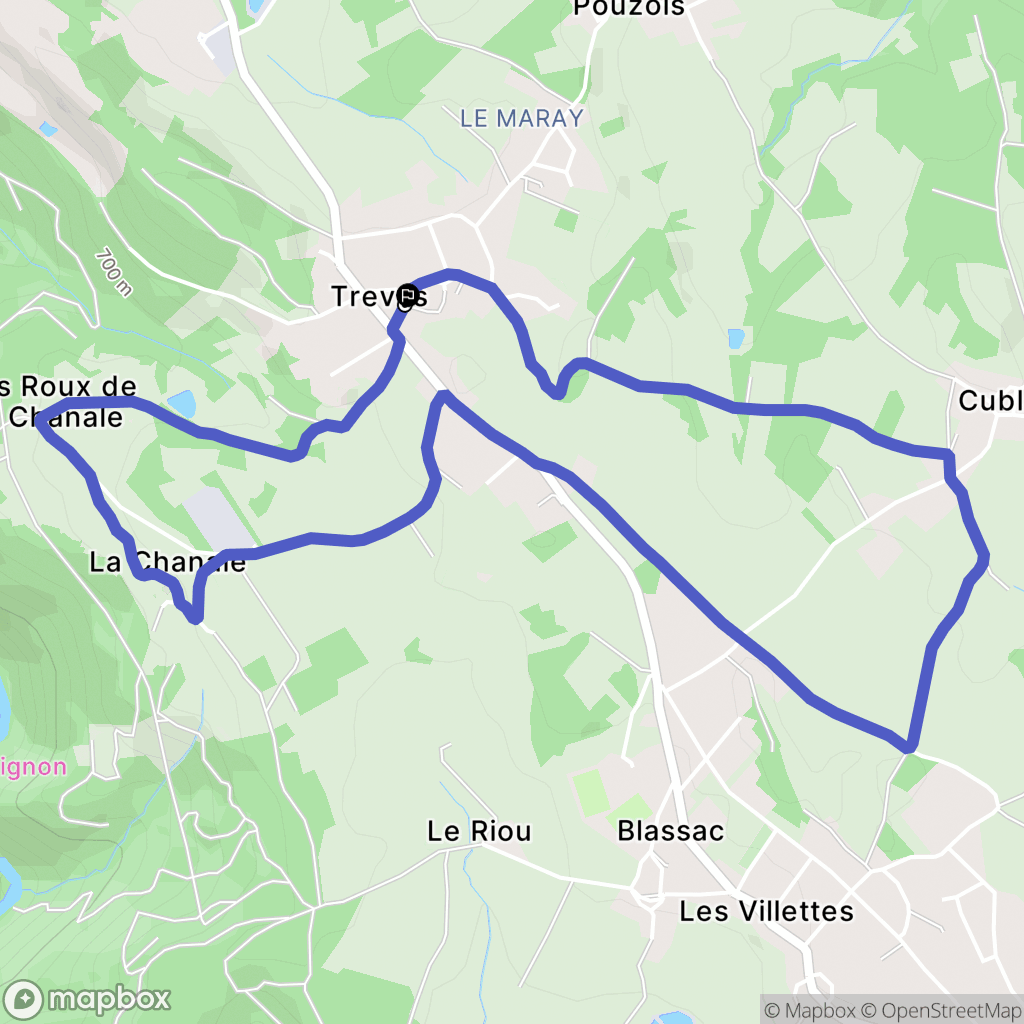 Les Villettes : carte du parcours de randonnée - France