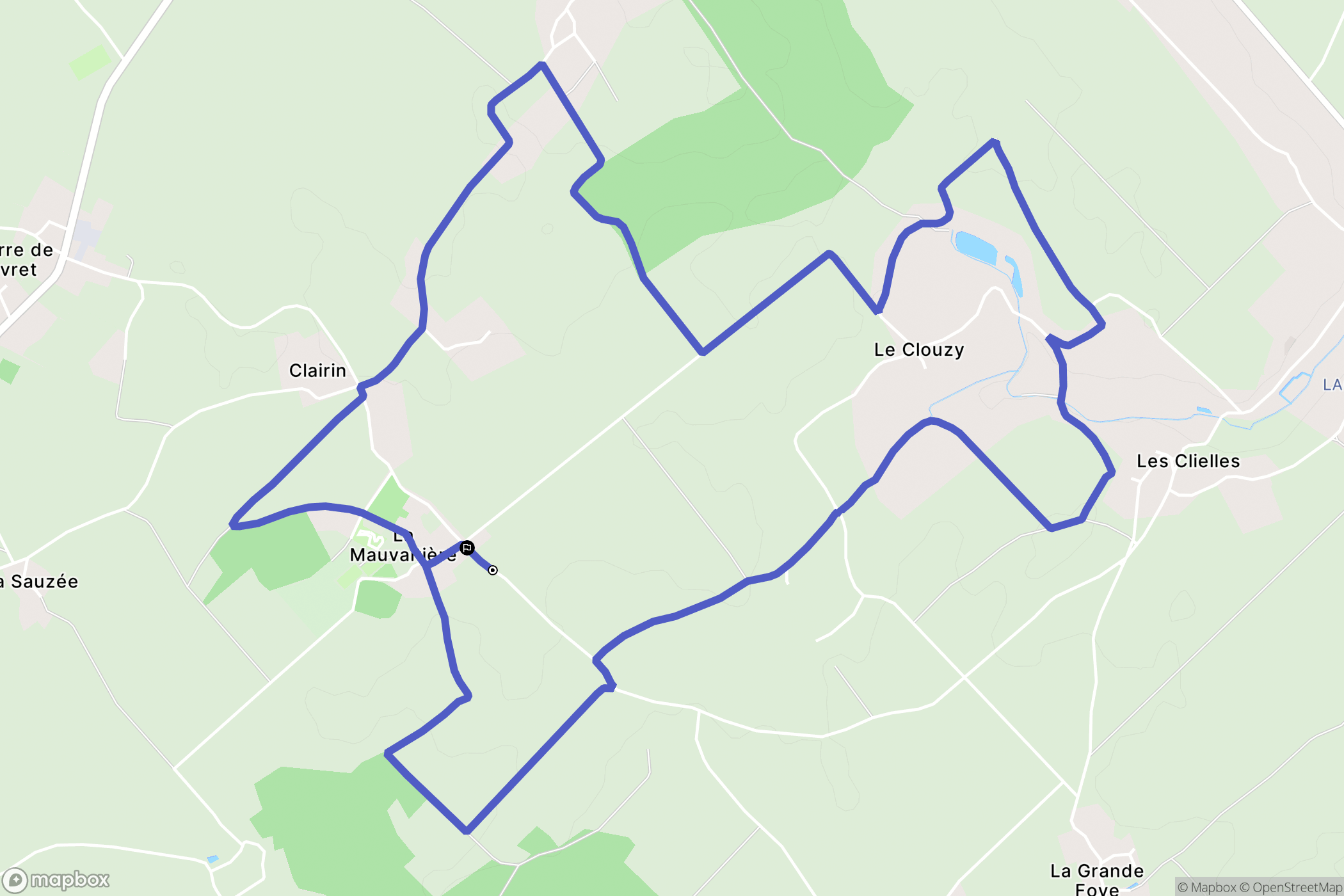 Lezay : carte du parcours de randonnée - France