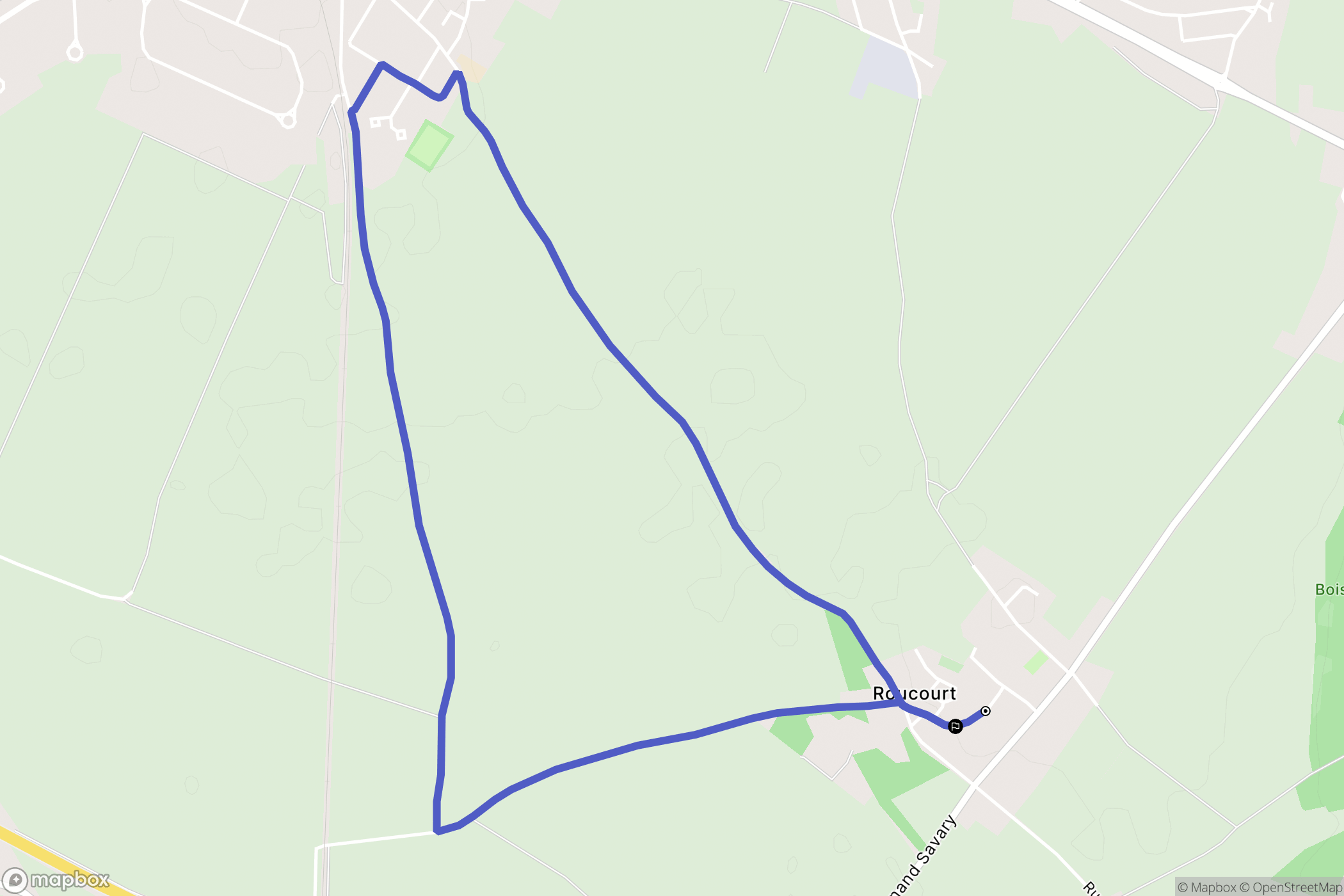 Roucourt : carte du parcours de randonnée - France
