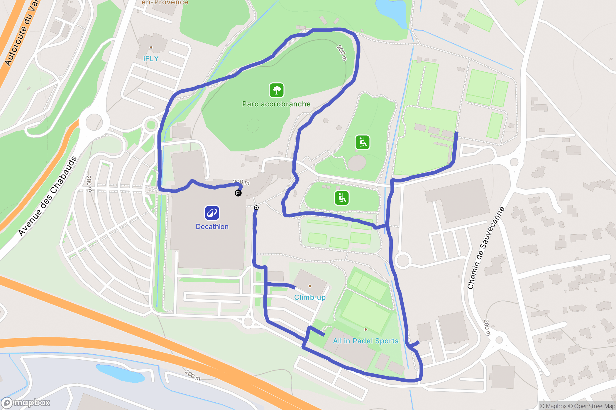 Bouc Bel Air : carte du parcours de randonnée - France