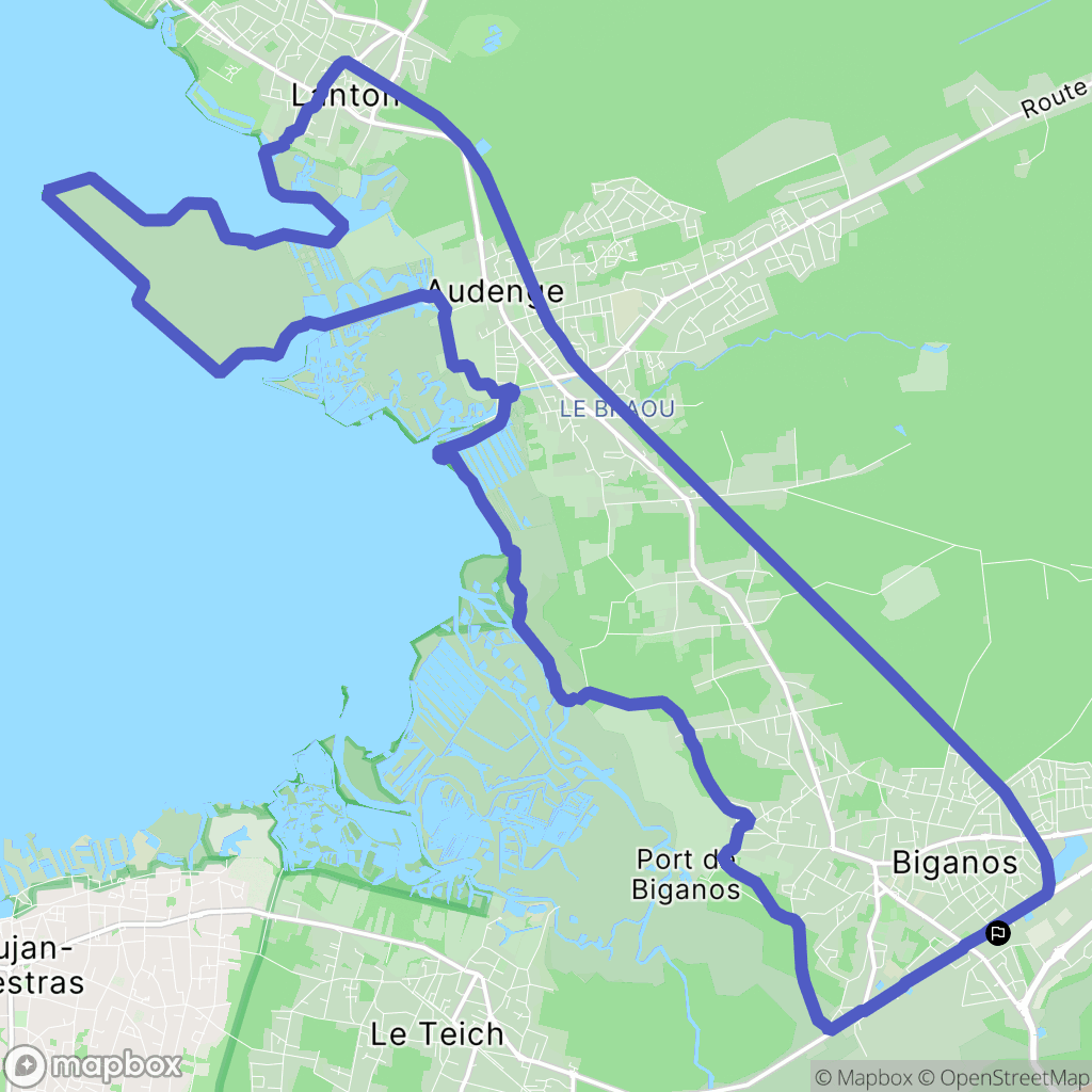 Biganos : carte du parcours de randonnée - France
