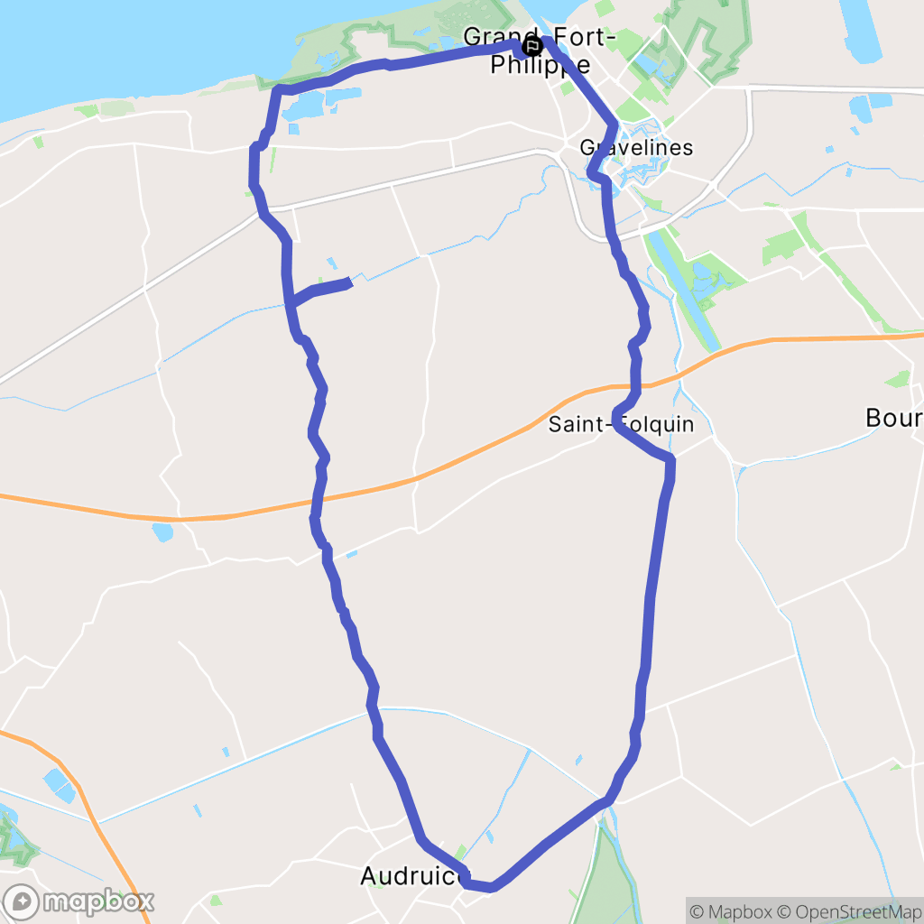 Grand-Fort-Philippe : carte du parcours de randonnée - France