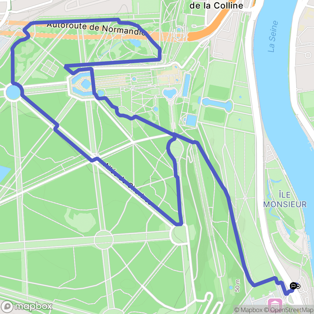 Sèvres, Saint Cloud : carte du parcours de randonnée - France