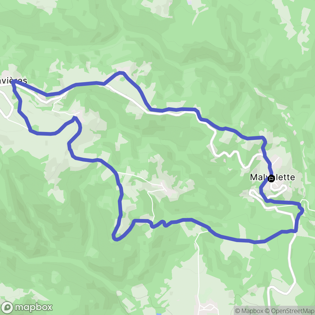 Malvalette : carte du parcours de randonnée - France