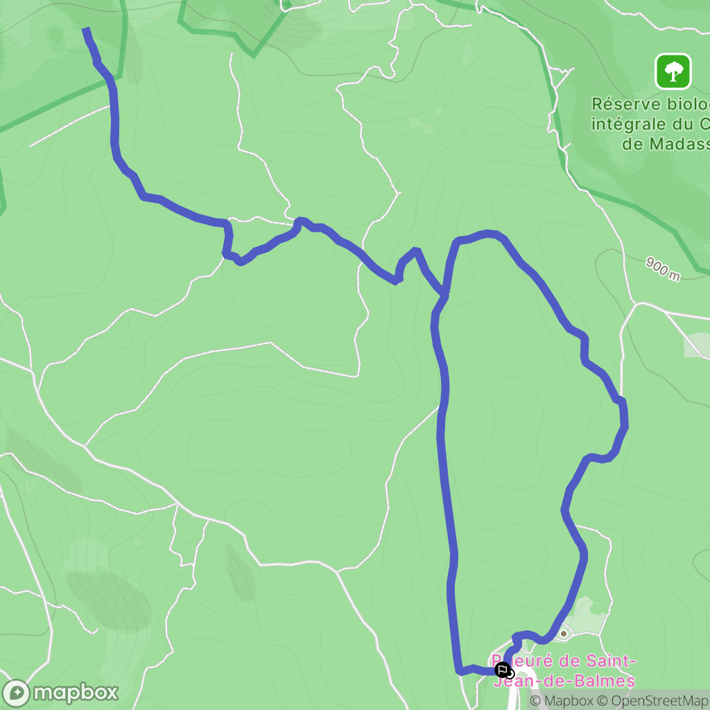 Veyreau : carte du parcours de randonnée - France