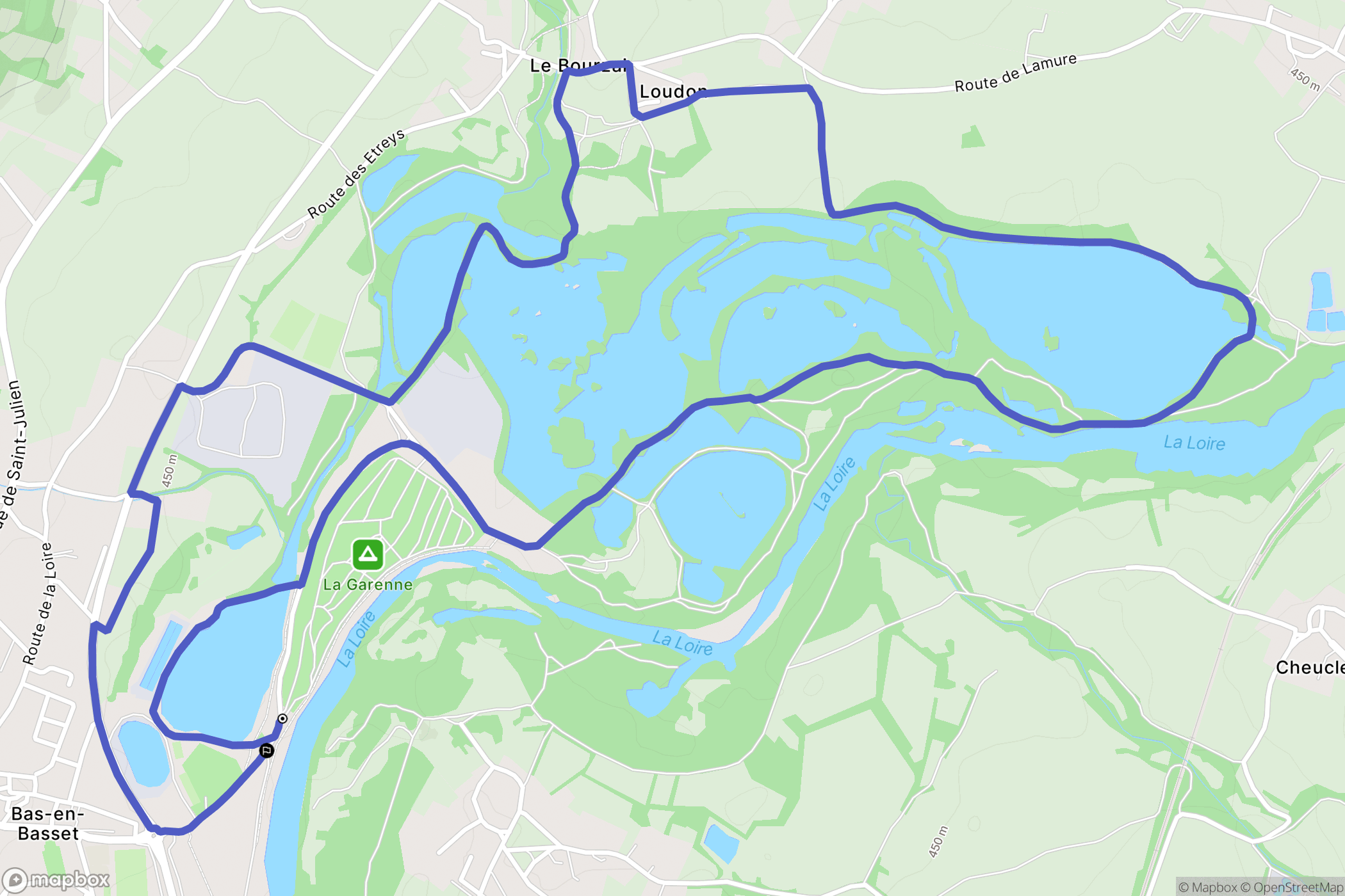 Bas-en-Basset : carte du parcours de randonnée - France