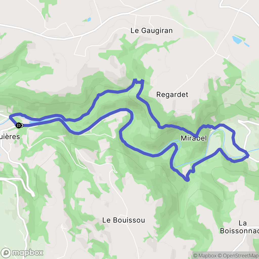 Prévinquières : carte du parcours de randonnée - France