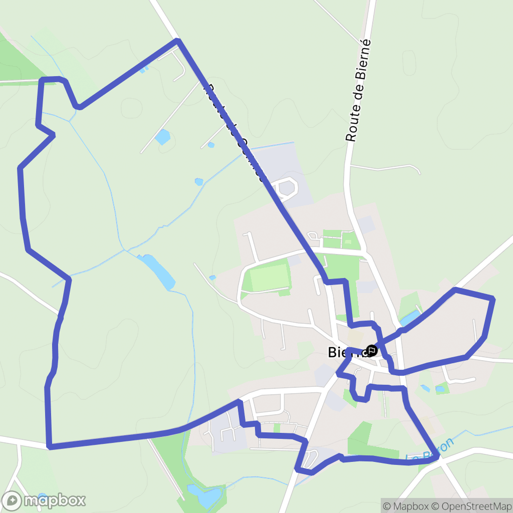 Bierné-les-Villages : carte du parcours de randonnée - France