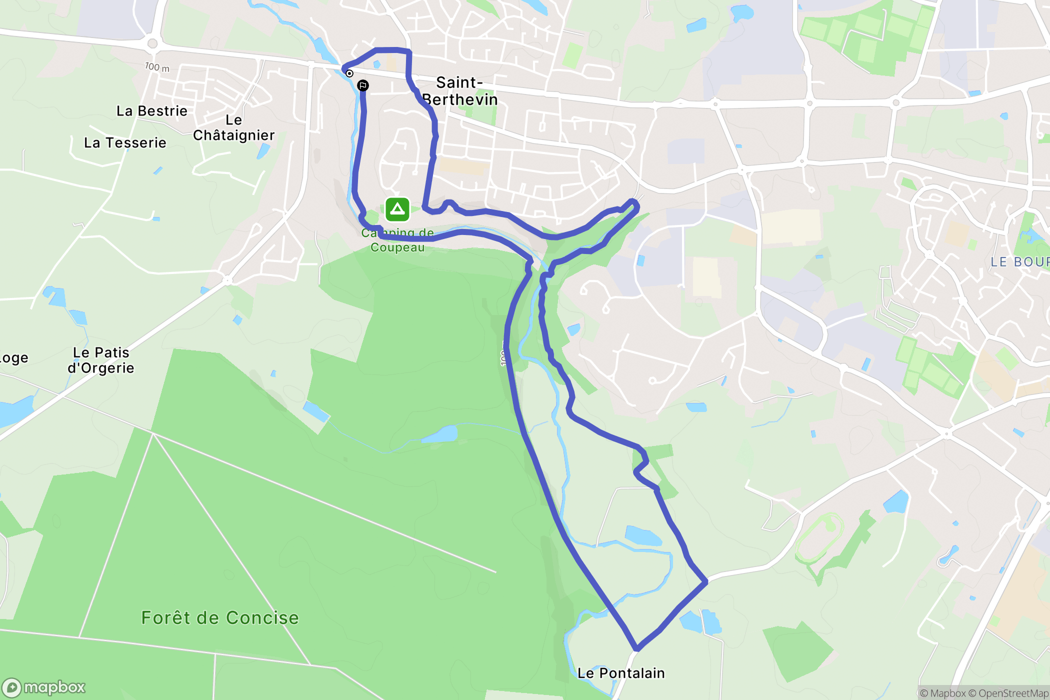 Saint-Berthevin : carte du parcours de randonnée - France