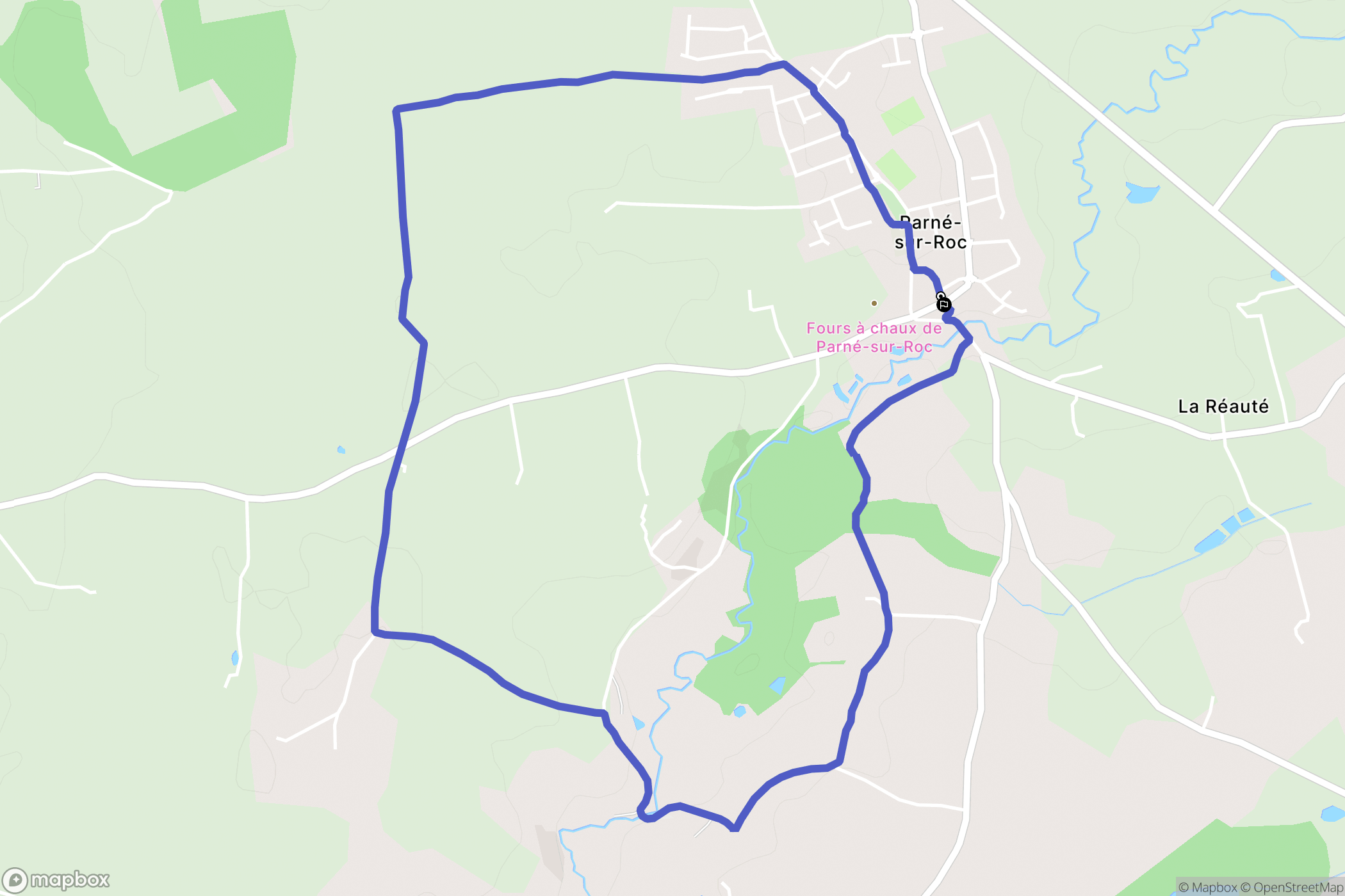 Parné-sur-Roc : carte du parcours de randonnée - France