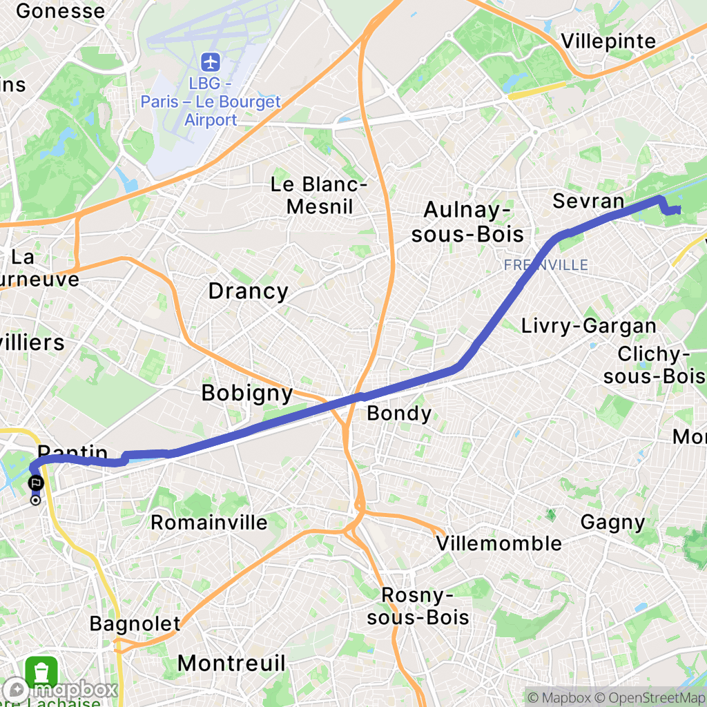 Paris : carte du parcours de randonnée - France