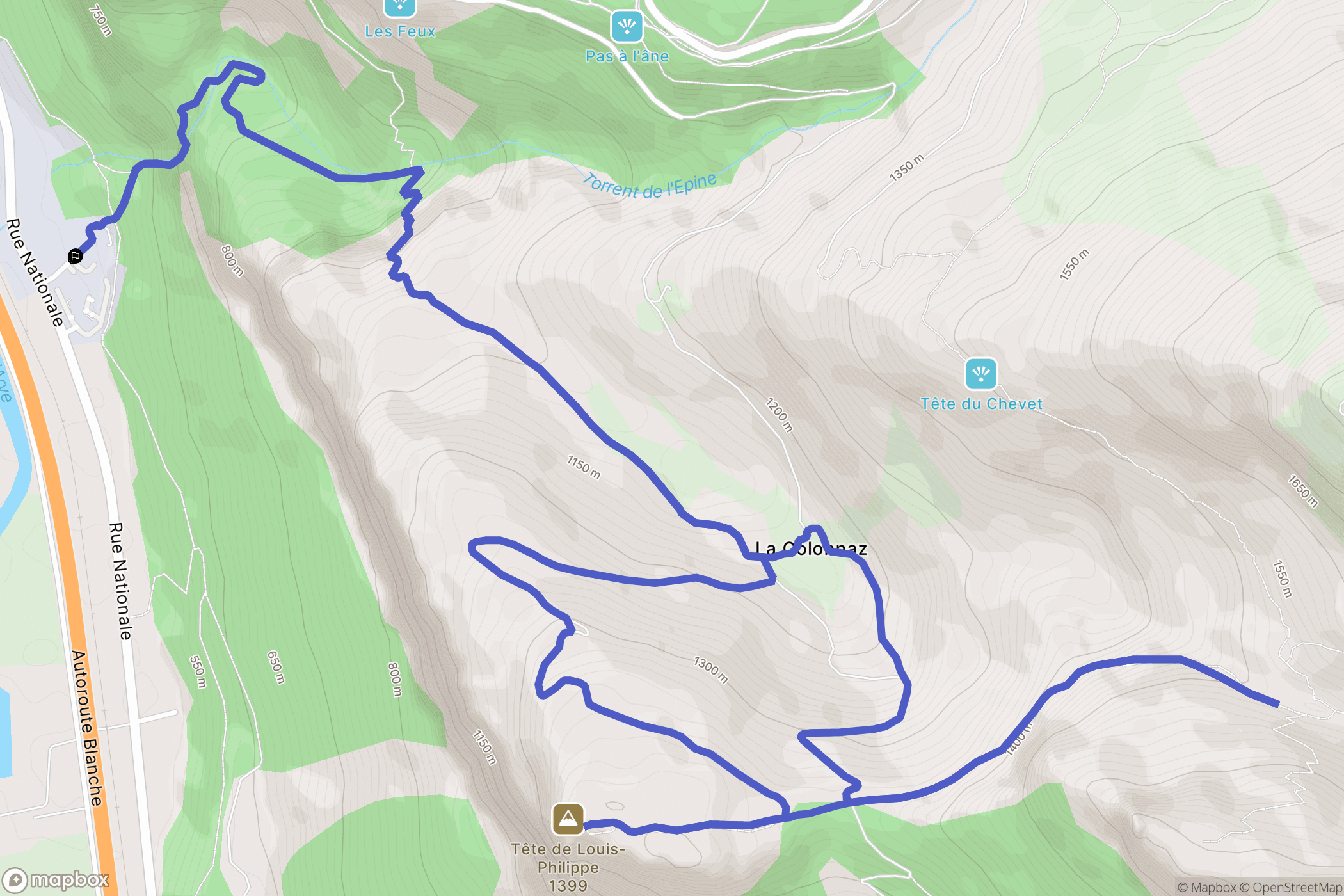 Magland : carte du parcours de randonnée - France