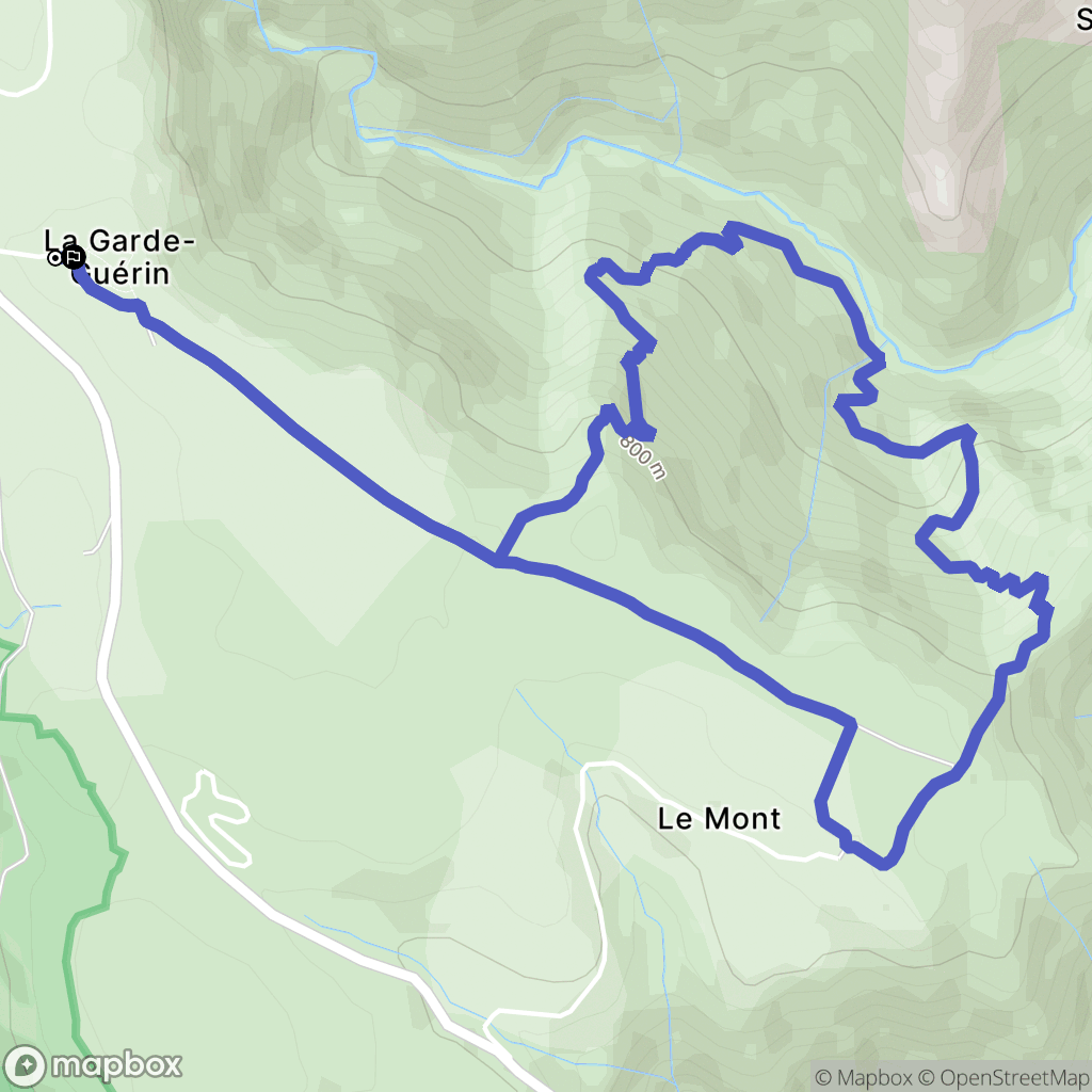 Prévenchères : carte du parcours de randonnée - France