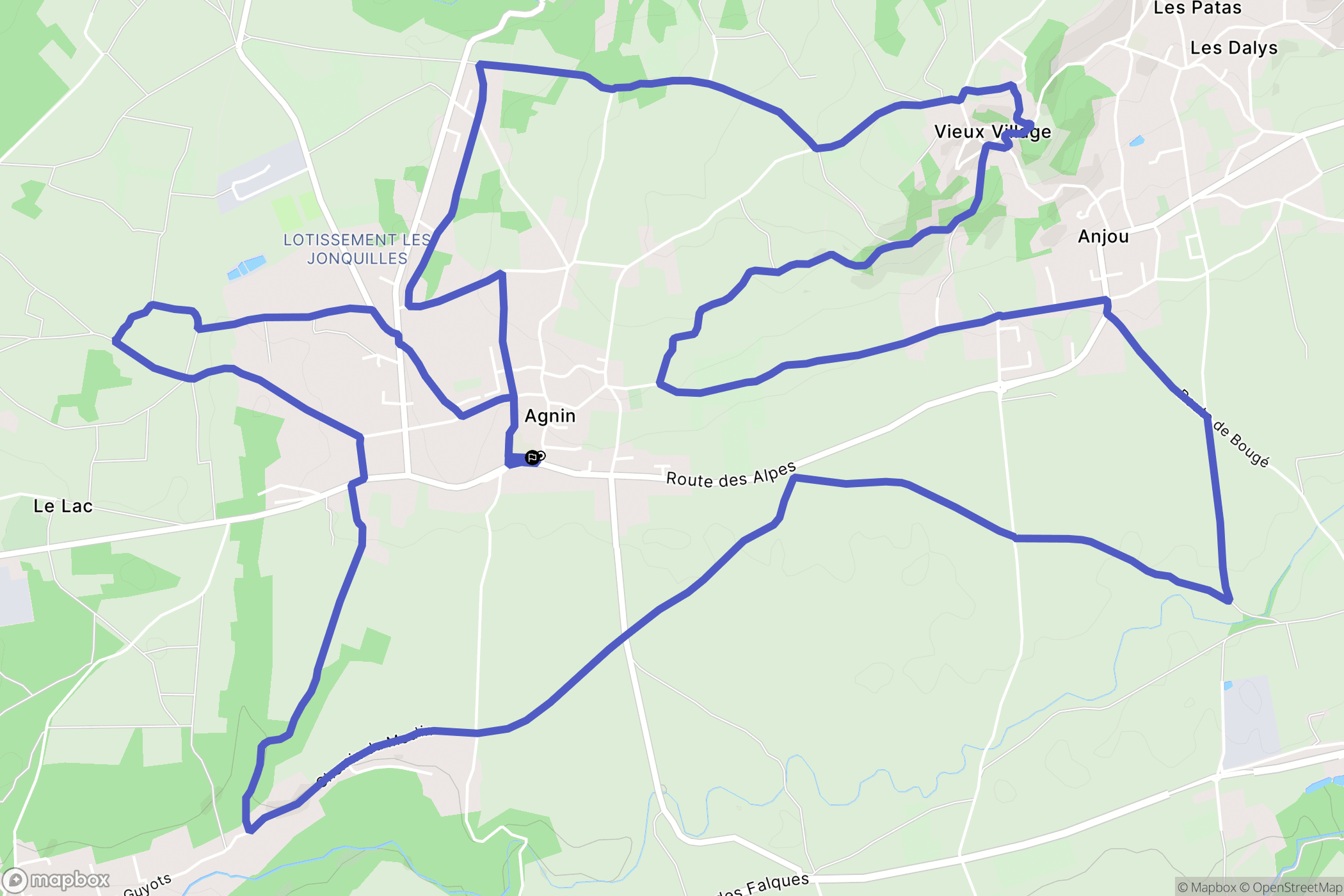 Agnin : carte du parcours de randonnée - France
