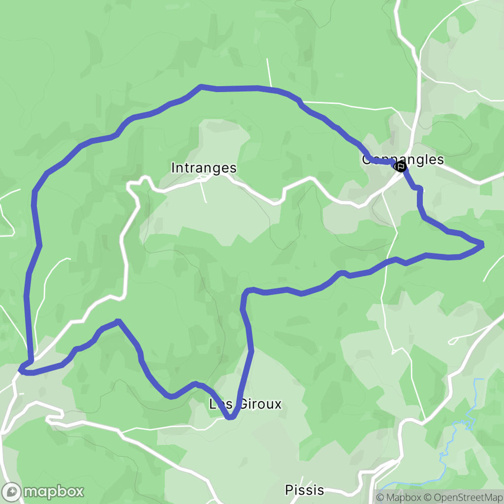 Connangles : carte du parcours de randonnée - France