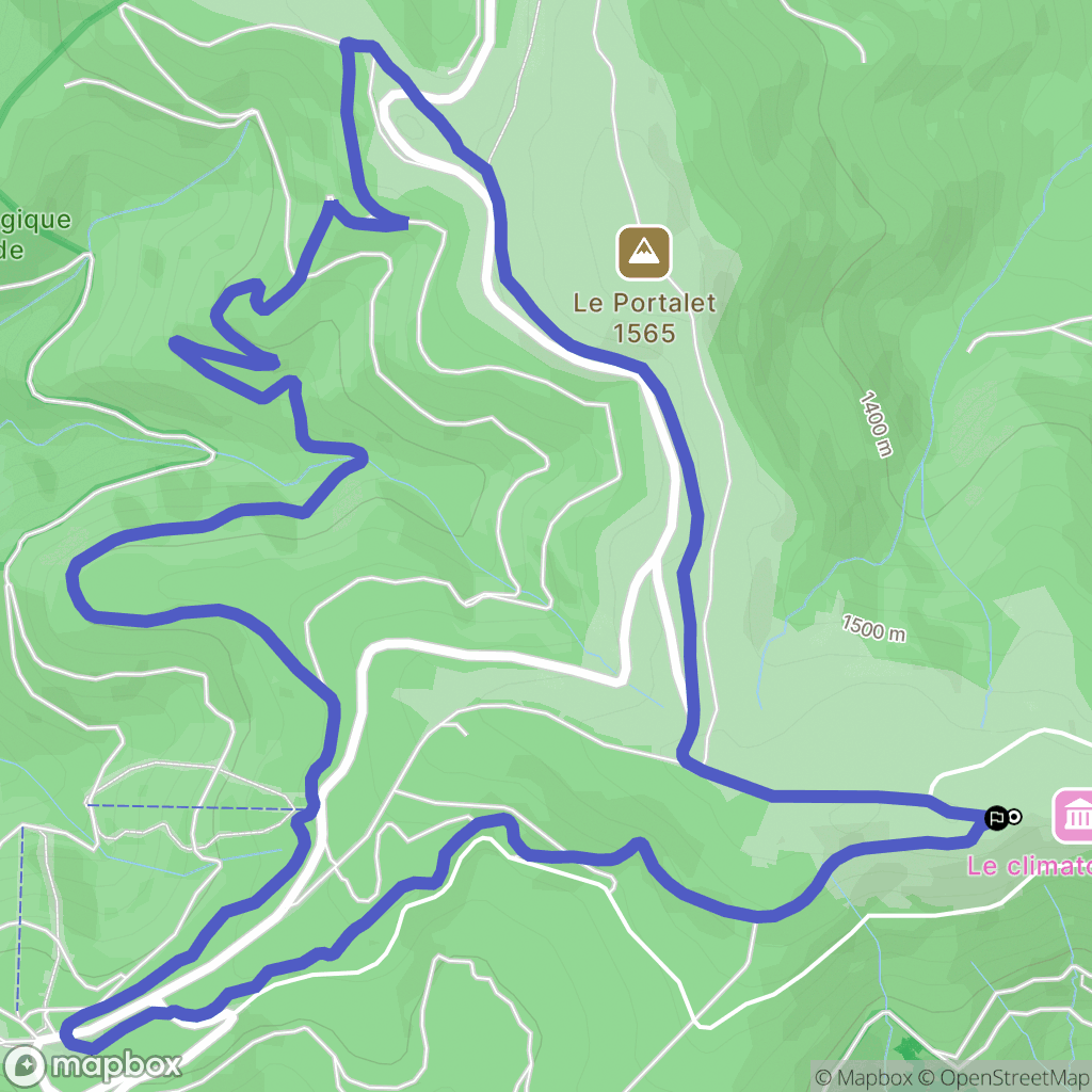Val d'Aigoual - Mont Aigoual : carte du parcours de randonnée - France