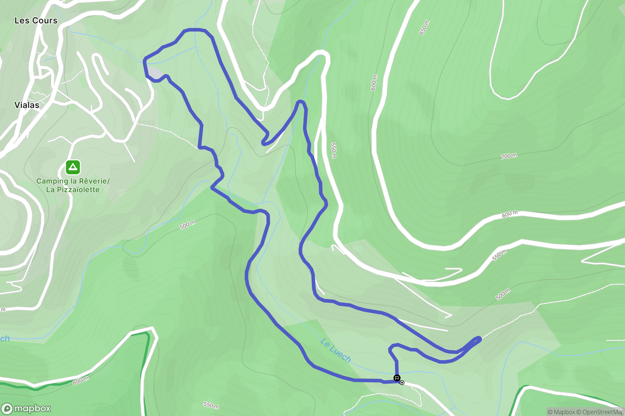 Vialas : carte du parcours de randonnée - France