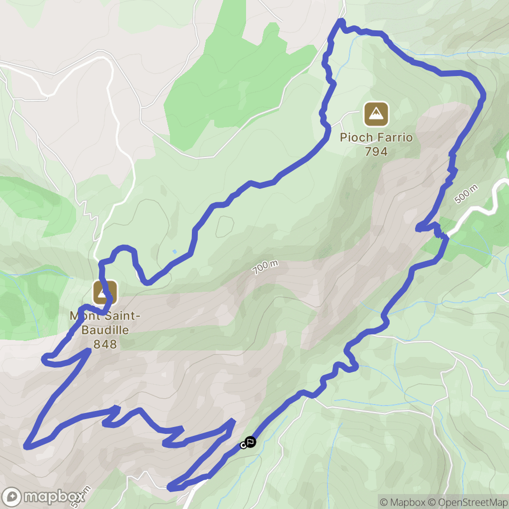 Arboras : carte du parcours de randonnée - France