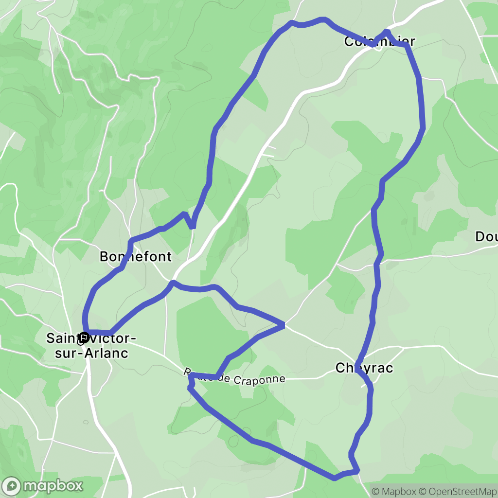 Saint-Victor-sur-Arlanc : carte du parcours de randonnée - France