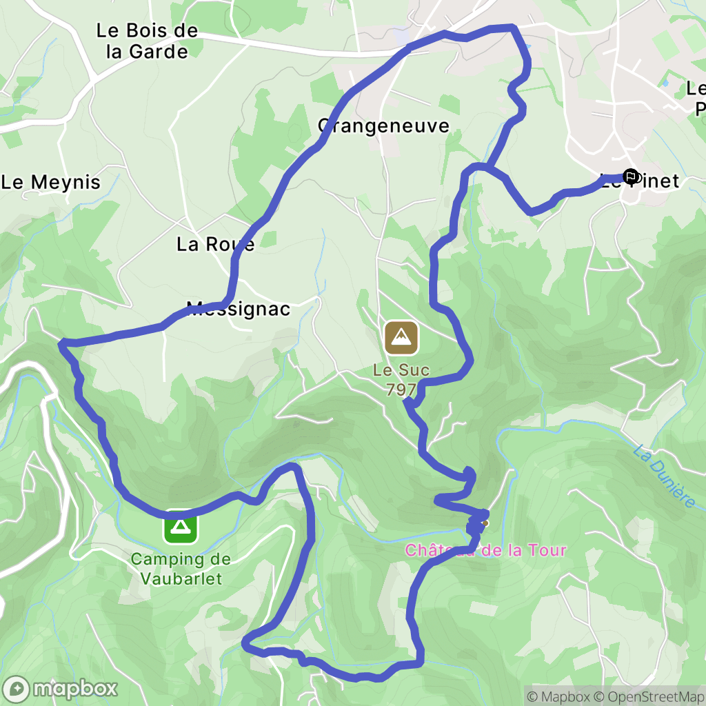 Sainte-Sigolène : carte du parcours de randonnée - France