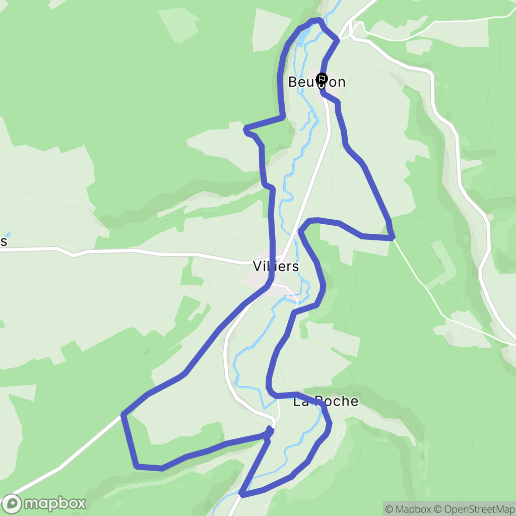 Beuvron : carte du parcours de randonnée - France